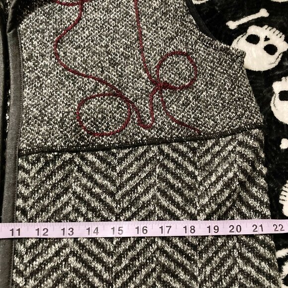 DOLCEZZA Long grey black wool blend open front vest ~ MEDIUM LARGE XL 1X duster - Picture 9 of 14